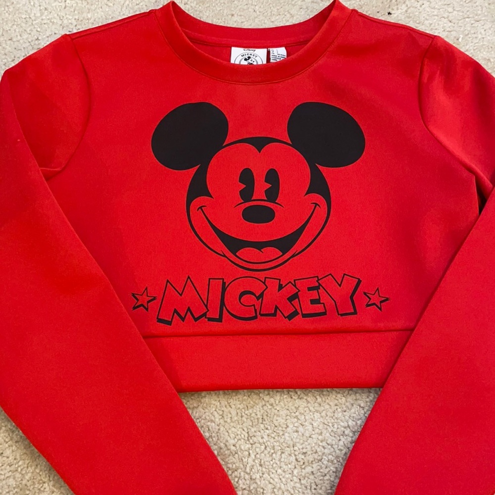F21 cropped Mickey sweater